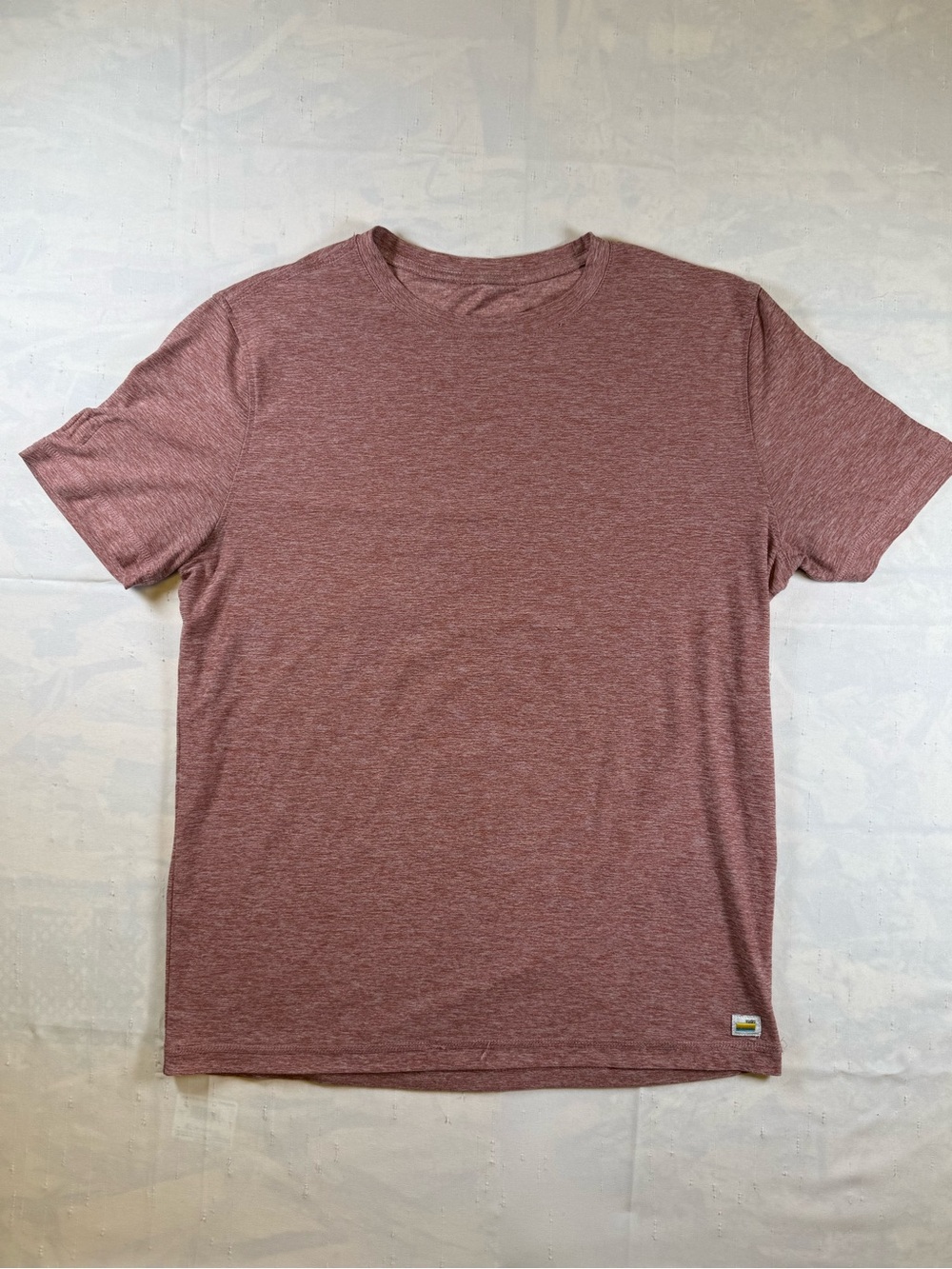 Vuori Heathered Burgundy Short Sleeve shirt